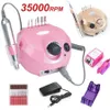 Nail Drill & Accessories 350000/20000RPM Pro Polishing Machine Electric File With Speed Display Manicure Knife Pedicure251F