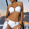 Plus Size Sexig bikini Push Up badkläder Kvinnor Floral Print Set Swimsuit Bathing Sude Beachwear Biquini Två bit 220621