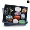 Steen losse kralen sieraden 7 chakra set reiki natuurlijke kristal ornamenten maan pentagram irregar rock kwarts yoga energie kraal helende kunst ambacht