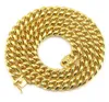 MENS 26 cali 10 mm Miami Cuban Link ciężki 14 -karatowy złoty łańcuch Hiphop Naszyjnik