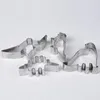 4PcsSet Silver Stainless Steel Dinosaur Animal Fondant Cake Cookie Biscuit Cutter Decorating Mould Pastry Baking Tools QW877084 220815