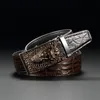 Bälten Mens Business Style Belt Classic Leather Girdle Casual Crocodile Mönster av hög kvalitet Midjan med automatiska spännebältesbälten