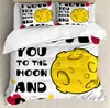 Bedding Sets Love You Duvet Cover Set Hand Drawn I To The Moon And Back Words With Stars Celebration Theme King Size SetBedding SetsBedding