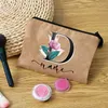 Cosmetic Bags & Cases Personalized Custom Name Letter Makeup Bridesmaid Maid Of Honor Wedding Bachelorette Party Gifts Linen PouchesCosmetic
