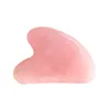 Rosa Quartzo rosa Jade Guasha Board Pedra Natural Raspador Chinês Gua Sha pad Ferramentas de Massagem para Rosto Pescoço Costas Corpo Massagem Pedras