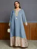 Vestidos de talla grande Abaya informal para mujer, ropa árabe, vestido estampado hasta el tobillo para fiesta a la modaPlus
