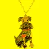 Pendentif Colliers Déclaration Émail Heureux Schnauzer Chien Collier Chaîne Mignon Animal Bijoux Pour Femmes Filles Pet Lovers Cadeau En GrosPendentif