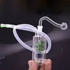 Mini bong per fumatori all'ingrosso da 10 mm a spirale colorato con acqua, bong per piattaforme petrolifere, con ciotola per tabacco in vetro e tubo di paglia in silicone