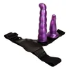 Vibratormassager Sexleksak Double Penis Dildo slutade Strapon Ultra Elastic Harness Belt -rem på vuxna leksaker för kvinnliga par Product4725688