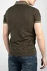 Maglioni da uomo T-shirt con colletto kaki maschile 100 cotone Vestibilità slim Lycra Motivo con motivo Manica corta Casual Festa Primavera EstateUomo UomoUomo Olg