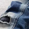 Män jeans italiensk stil mode män retro blå kamouflage pocket designer smal rippad streetwear hip hop denim punk pantsmen's
