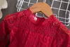Красные рождественские вечеринки детские платья для девочек кружевные платье Frcoks церемония Tutu Dritetding Drentle Drentle Dritleding Clothing 3 5 6 8t G220518