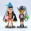 만화 피규어 Onepiece Keychain Luffy Sabo Roronoa Zoro Sanji Nami 법률 벨 키 체인 PVC 액션 피규어 모델 장난감 6pcsset6039877