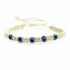 Handgemaakte Kleurrijke Kralen Armband Turkije Blauw Boze oog Bedelarmband Voor Vrouwen Gevlochten String Touw Fatima Kralen Chain Bangle Mode-sieraden