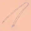 Chaînes Le collier en argent sterling S925 Croix entre la chaîne de perles Mode tempérament doux Chaînes nues simples Chaînes