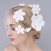 Headpieces Flower Bridal Veil Jewelry Big Mesh Wedding Accessories Hand Stitched Hair Comb Bride Decoration Mariage Guest HeaddressHeadpiece