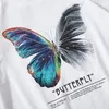 Hip Hop Oversize T-shirt Men Streetwear Harajuku Color Butterfly T-shirt Kortjes met korte mouwen losse Hiphop T-shirt Plus Maat 220509