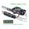 PERST-4 IR 레이저 PEQ 녹색 가시 레이저 스코프 KV-5PU 와이어 원격 스위치 제로 밝기 조절 가능한 AirSoft 전술 전술 조명 사냥 소총 광경