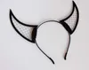 Devil Horn Headband Halloween Bar Dance Vrouwen Zwart gesalineerde hoornbanden Persoonlijkheid Fascinator Hoeden geleverd