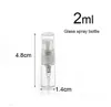 Fabrikspris Partihandel Clear Glass 2ml Atomizer Bottle Pump Refillerbar Parfym Fine Mist Spray Empty Bottle Sample Injektionsflaska