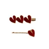 Wholesale Ins Hot Selling Simple Love Hairpin Retro Metal One-Word Clip Cute Sweet Colorful Epoxy Duckbill Clip For Woman Girls