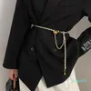 Cintos de cintura de cadeia de metal de fragrância pequena para mulheres combinando vestidos de decoração camaretas de camisola ladrinha cientia de acessórios
