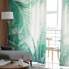 カーテンドレープ緑の葉ジャングル植物自然モダンなチュールカーテンリビングルームのための透けて寝室の装飾窓のトリートメントCurt