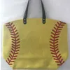 Schmuckbeutel Taschen Großhandel Gelber Softball Weißer Baseball Verpackungsrohlinge Kinder Baumwollleinen Sport-EinkaufstascheSchmuck