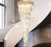 Stair crystal chandelier luxury jump floor revolving building in the villa hall long chandelier