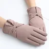 Five Fingers Gloves Winter Female Windproof Waterproof Internal Plush 1pair Warm Mittens Lady Touch Screen Skin-friendly Soft Women