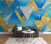 Large custom mural wallpaper 3d three-dimensional golden marble mosaic TV background wall