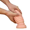 Nxy Anal Toys 3 Sizes Thick Screw Penis Plug Masturbation Anus Expander Sucker Simulation Soft Flesh Dildo Prostate Massage Adult Product 220420