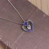 Collane con ciondolo Ti amo collana euro-americana con lettera a forma di cuore Commercio all'ingrosso di gioielli con ondulazione blu per il regalo della festa della mamma