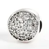 Andy Jewel 925 Sterling Silver Beads Pave Sphere Charm Clear Cz Charms Adatto per bracciali gioielli stile Pandora europeo Collana 797540CZ