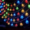 Strängar 80/40/20LEDS SNOWFLAKE STAR BALL LED String Fairy Lights Street Garlands Garden Decor Outdoor Wedding Christmas Tree Decorationled