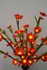 Ghirlande di fiori decorativi Ramo di fiori di ciliegio Luce con foglia verde 20 "60 LED Decorazione della tavola di nozze di Natale Ramoscello LightDecor