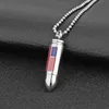 Amerikaanse Amerikaanse vlag hanger ketting gepersonaliseerde heren roestvrijstalen kogel ketting mode -accessoires zonder ketting