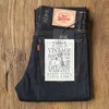 Jean slim rouge Tornado pour homme, pantalon en denim à lisière 16oz, bleu Oash 220328