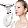 Neck Face Beauty Device LED Pon Therapy Skin Tighten Reduce Double Chin Anti Wrinkle Remove Lifting Massager Care Tools 220428