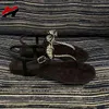 2022 Zomer platte sandalen strass boog-knoop slippers strand slippers zwarte blanke vrouw schoenen