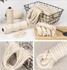 Fio 2mm 3mm 4mm algodão natural macrame corda corda fita de costura artesanato diy hilo cordão bege twine casamento decoração de natal