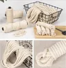 غزل 2 ملليمتر 3 ملليمتر 4 ملليمتر القطن الطبيعي macrame حبل سلسلة الشريط الخياطة الحرف diy hilo الحبل البيج خيوط الزفاف ديكور عيد الميلاد