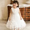 Girl's Dresses White Lace Appliques Flower Girl Princess Ball Gown Little Wedding Communion Pageant GownGirl's