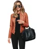 Women jacket Bike Coat PU Leather Outwear Zipper Outfit Spring Autumn Women Fashion Short Thin Female Jackets