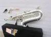 Alto Sax Eb Saksofon Srebrny Wydajność instrumentu muzycznego Sax z akcesoriami skrzynkowymi