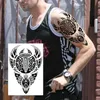 NXY Temporary Tattoo Black Maori Sleeve Tattoos for Men Women Fake Body Art Drawing Full Arm 3d Wolf Dragon Military Tatoos Show 0330