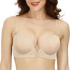 Hot Sales Sexy Bra Women's Plunge Push Up Bras Wire Bone 1/2 Cups Plus Size Underwear Sile Straps Dropshipping T220726