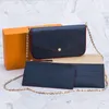 2022 3PCS Kobietowa torba na ramię Messenger Łańcuch Pasek Cross Body Body Worki Ladies Flap Torebka Torby sprzęgła