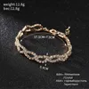 Link Chain Fashion Oval Shape Bracelet Gold Silver Color Bling Crystal Rhinestones Bangle For Women Wedding Jewelry AccessoriesLink LinkLink