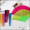 Other Home Decor Garden Simple Style Plastic Folding Fan Vintage Solid Color Hand Held Fans Diy Calligraphy Painting Blank Dance Performan